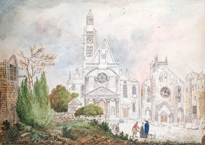Facade of the Old Church of Saint-Genevieve and Saint-Etienne-du-Mont by Mme. Duchateau